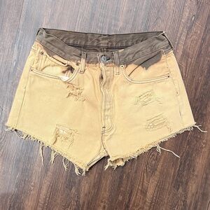 Levi's Tan Distressed Jean Shorts